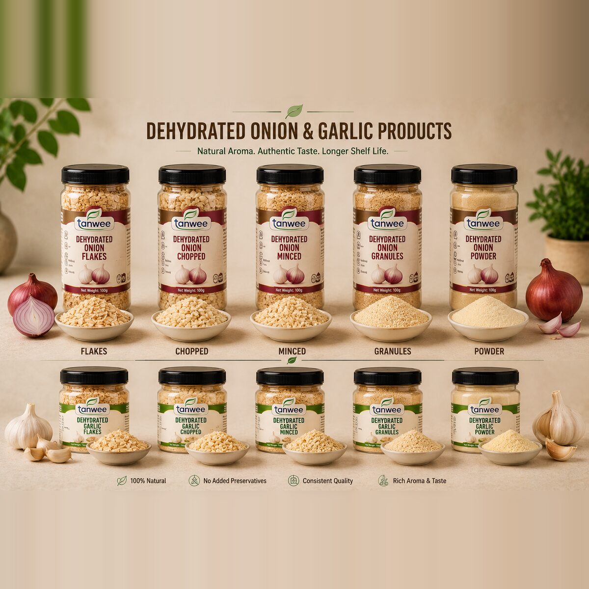 Tanwee Dehydrated Onion & Garlic range
